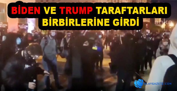 TRUMP DESTEKÇİSİ YÜZ BİNLERCE KİŞİ SOKAĞA İNDİ: BİDEN TARAFTARLARIYLA KARŞILAŞINCA BİRBİRLERİNE GİRDİLER