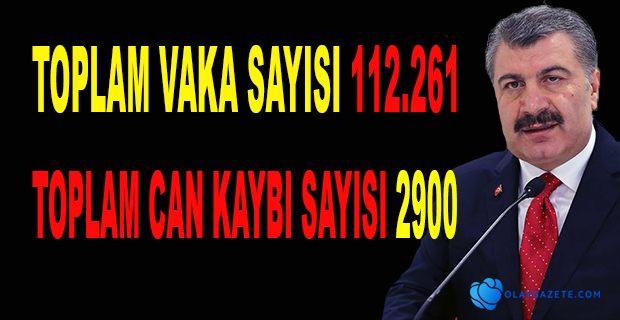 TÜRKİYE’DE KORONAVİRÜSTEN CAN KAYBI 2900’E YÜKSELDİ