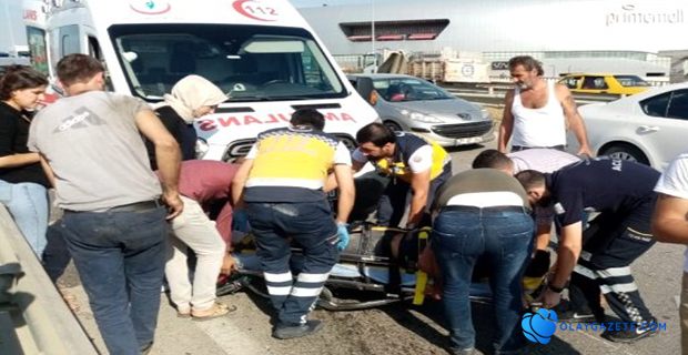 Üst geçitte korkutan kaza