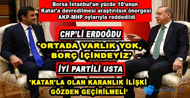 "VARLIK FONU VE KATAR ANLAŞMALARI ARAŞTIRILSIN" ÖNERGESİ AKP VE MHP OYLARIYLA REDDEDİLDİ