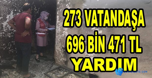 YANGIN MAĞDURLARINA 696 BİN 471 TL YARDIM…