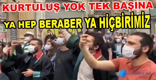YÜZLERCE AVUKAT HEP BİR AĞIZDAN "FEYZİOĞLU İSTİFA" DİYE SLOGAN ATIYOR